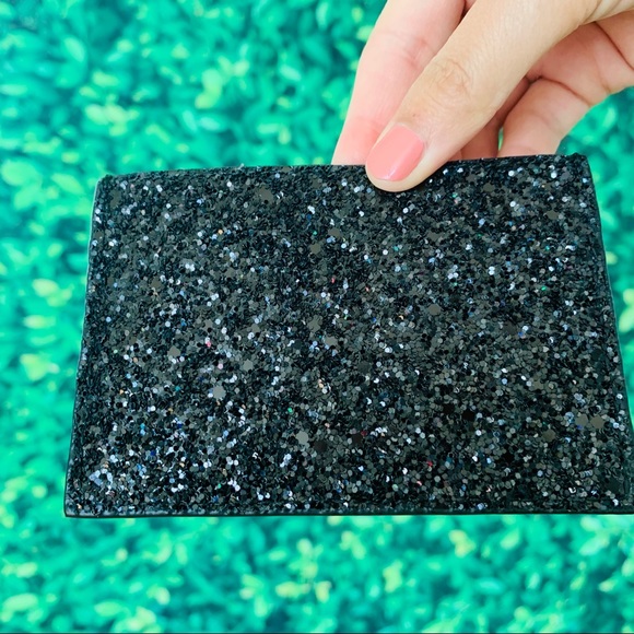 Kate Spade Greta Court Graham Black Glitter Card - Picture 3 of 6